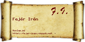 Fejér Irén névjegykártya